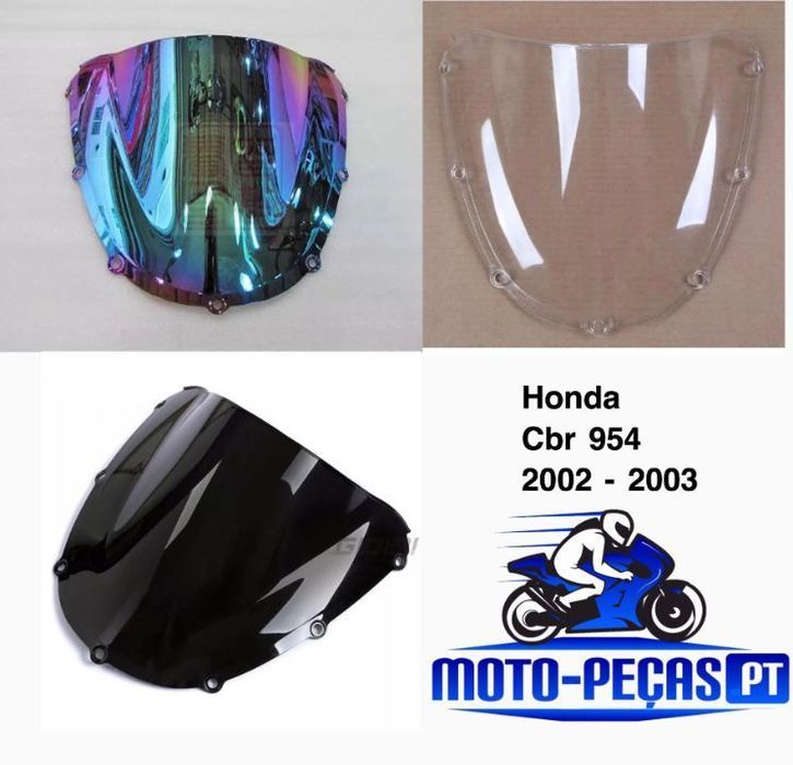 Viseira Cbr 954 ano 2002 até 2003 briseira honda 900rr vidro bolha rr