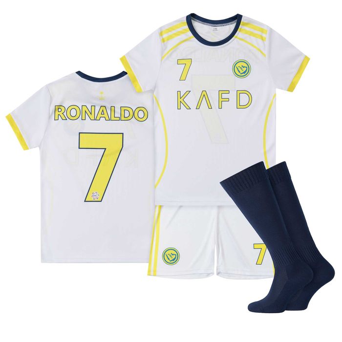 Strój piłkarski dziecięcy Al Nassr Ronaldo rozm. 170 + getry
