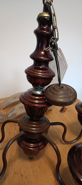 Piękny stary ceramiczny żyrandol PRL