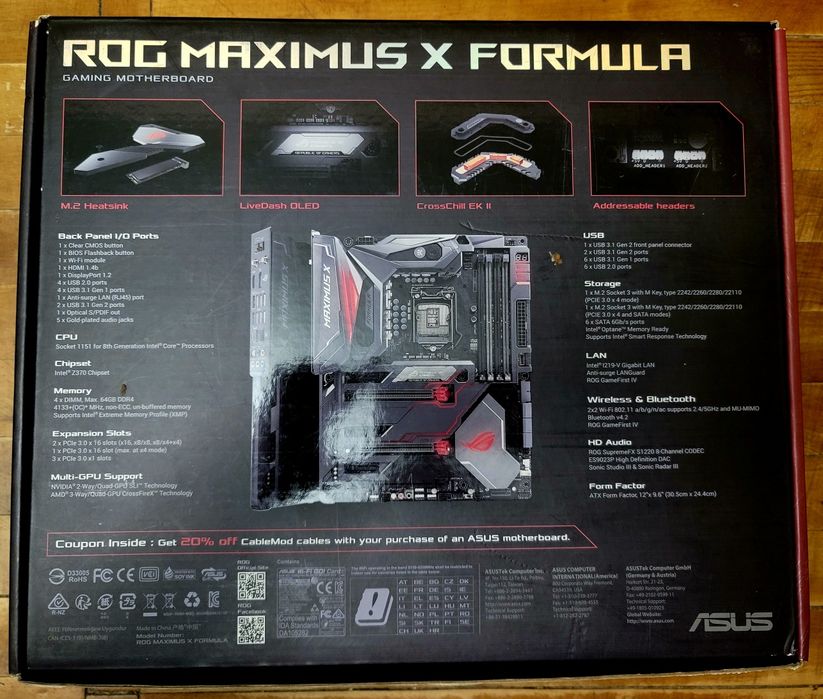 Комплект: Intel i9-9900k + Asus Formula X