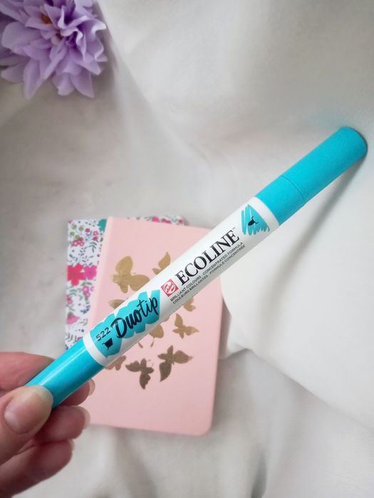Zestaw notesów dziewczęcych + pisak akwarelowy Ecoline Duo Tip Talens