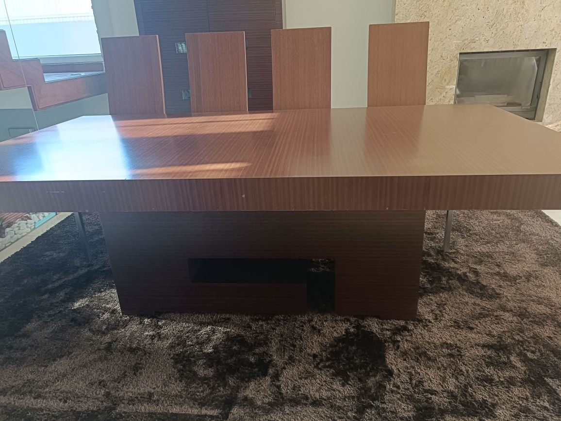 Mesa Jantar Wengue c/ 8 cadeiras design