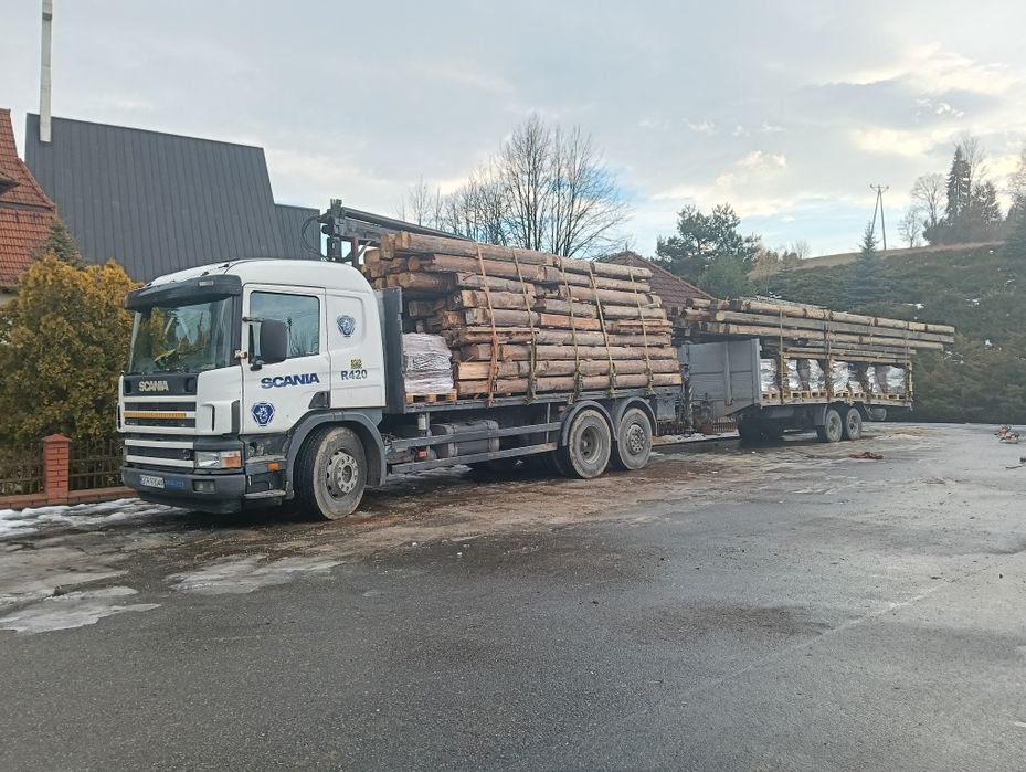 Scania R 420 124L HDS Palfinger 16000L chwytak UDT zestaw z przyczepa