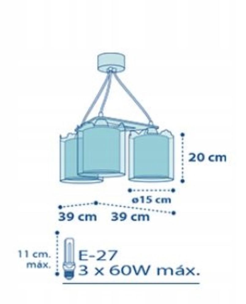 Lampa sufitowa Ptaszki Little Birds 3x60W E27