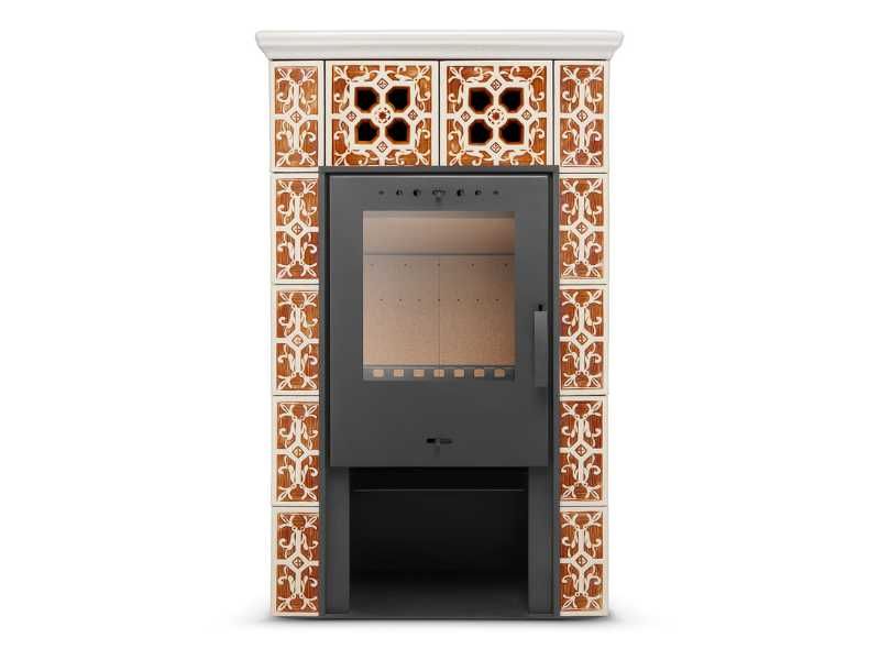Piec kominek kaflowy wolnostojący koza JASMIN GRANDE 10 kW miodowy