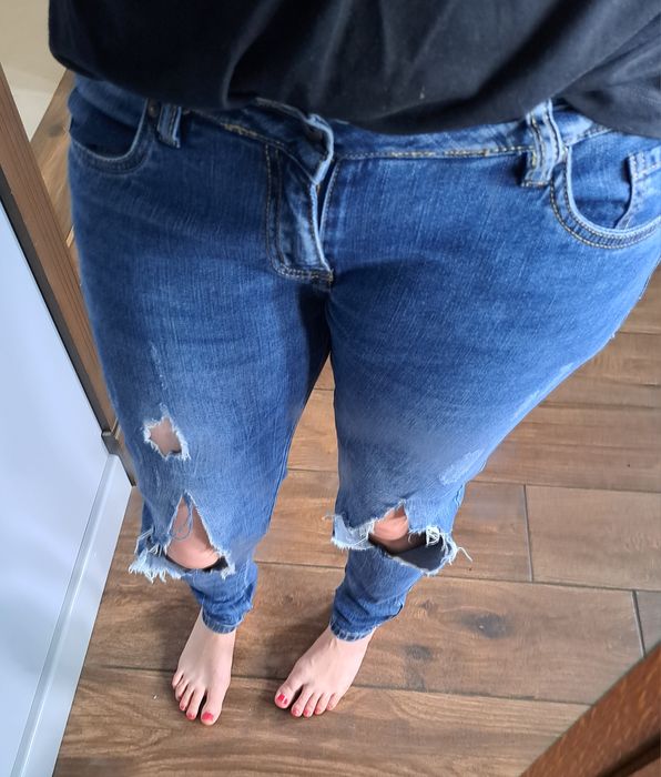 Spodnie jeansowe z dziurami, Toxik, L