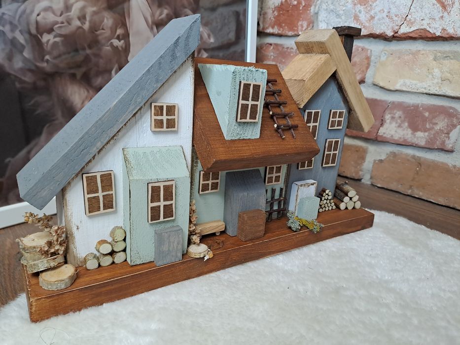 Domki drewniane,  dekoracja, rękodzieło