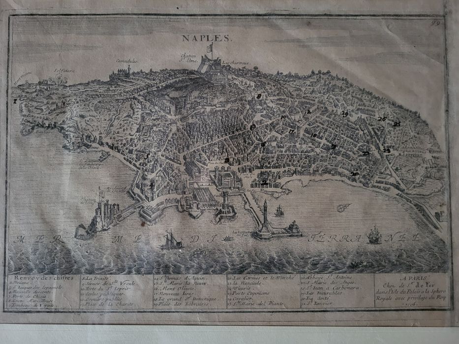 Гравюра антикварна 1706 рік Nicolas de Fer картина 18 ст.