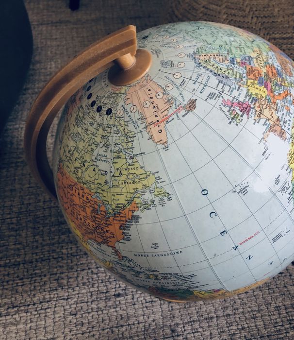 Globus podświetlany kula ziemska lampa mapa świata duży retro