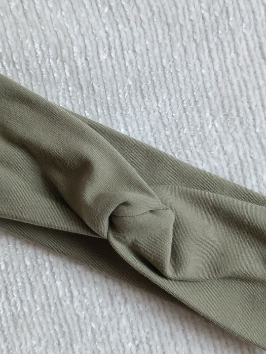 Bawełniana opaska na głowę jesienna - khaki