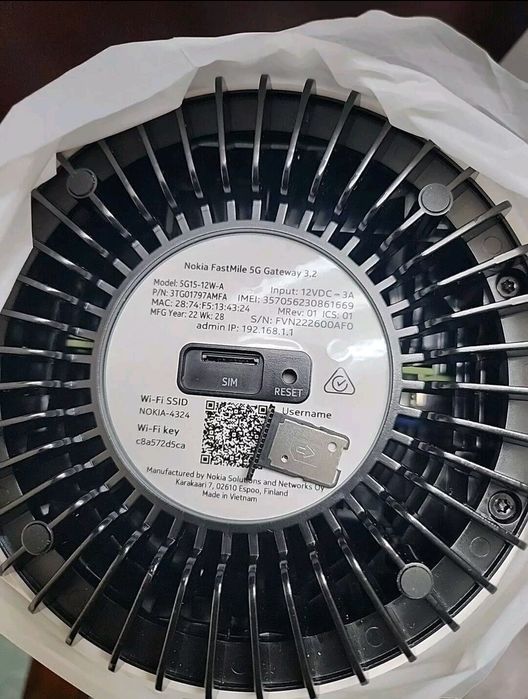 Nokia FastMile 3.2 - 5G Router, WIFI 6, Unlocked, New