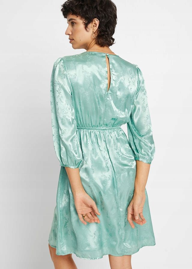 B.P.C sukienka satynowa we wzory zielona ^38