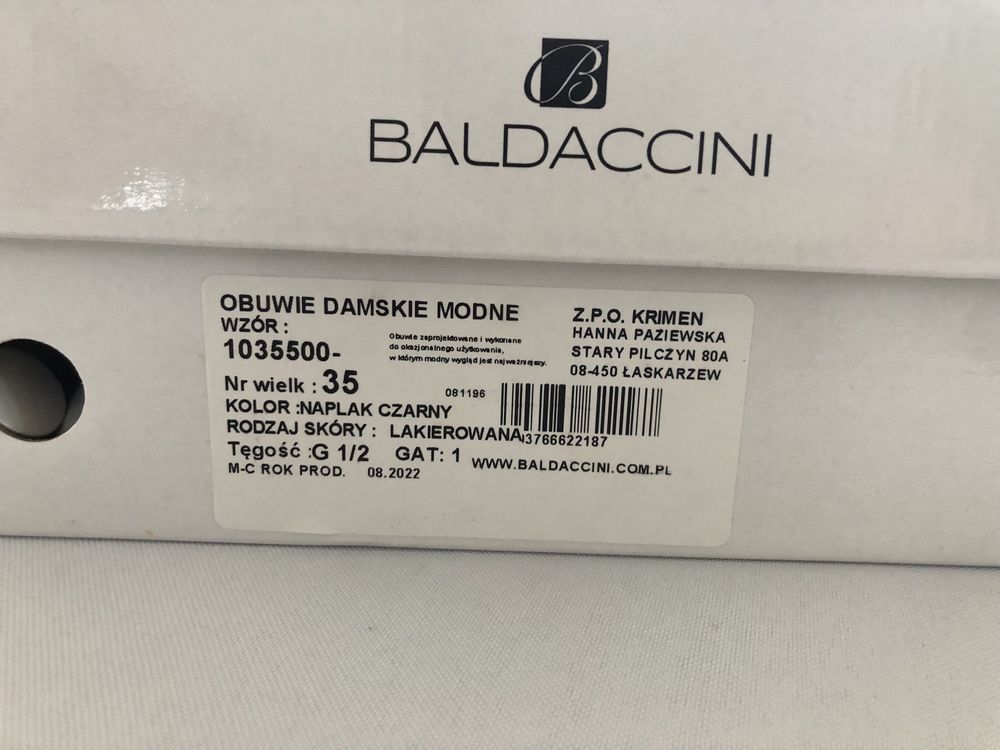 Buty Baldaccini dziewczęce rozmiar 35 czarne