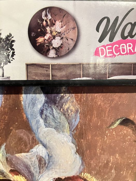 Dekoracja ścienna – obraz kwiaty w wazonie Ø 55 cm