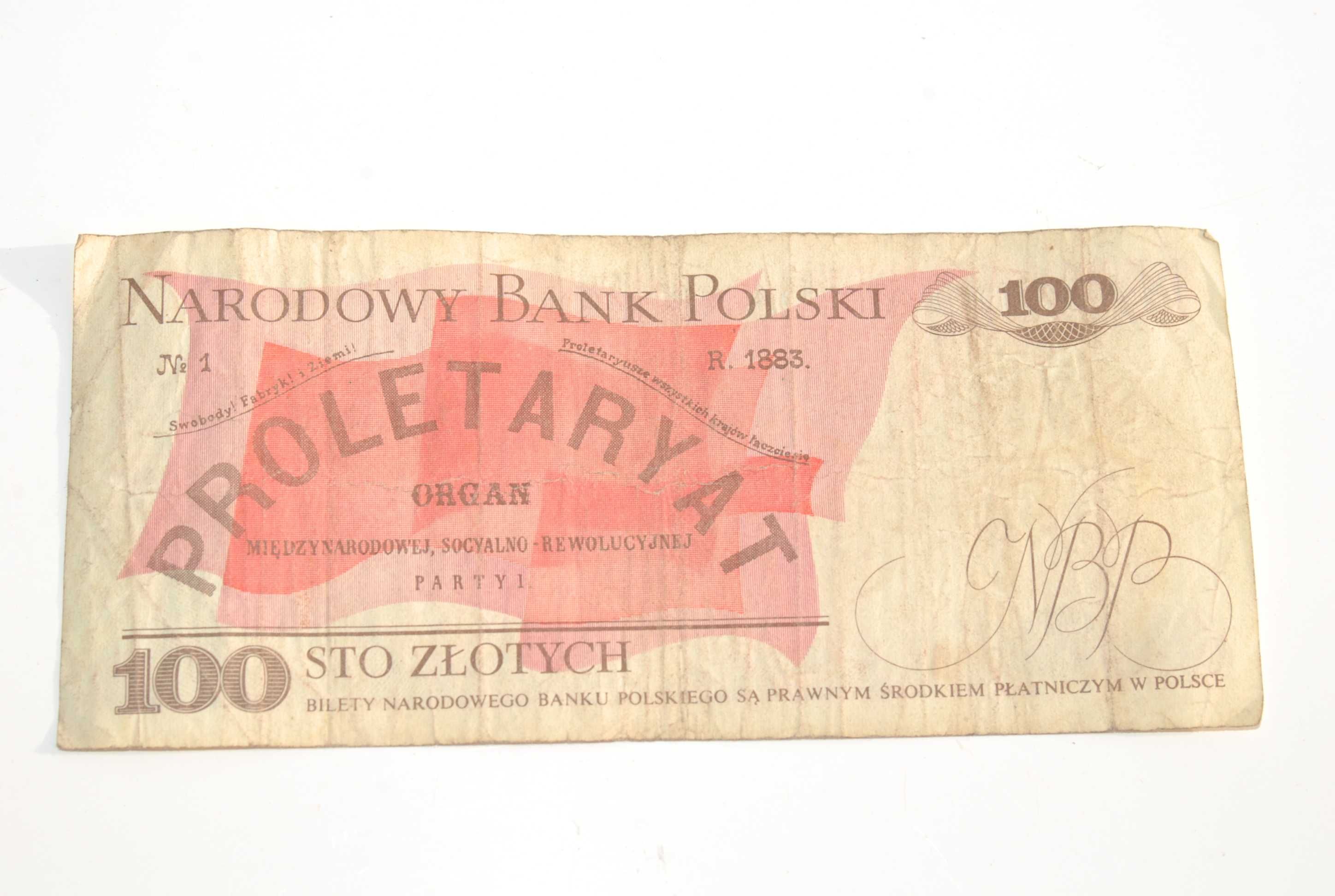 Stary banknot 100 złotych Waryński 1986 antyk