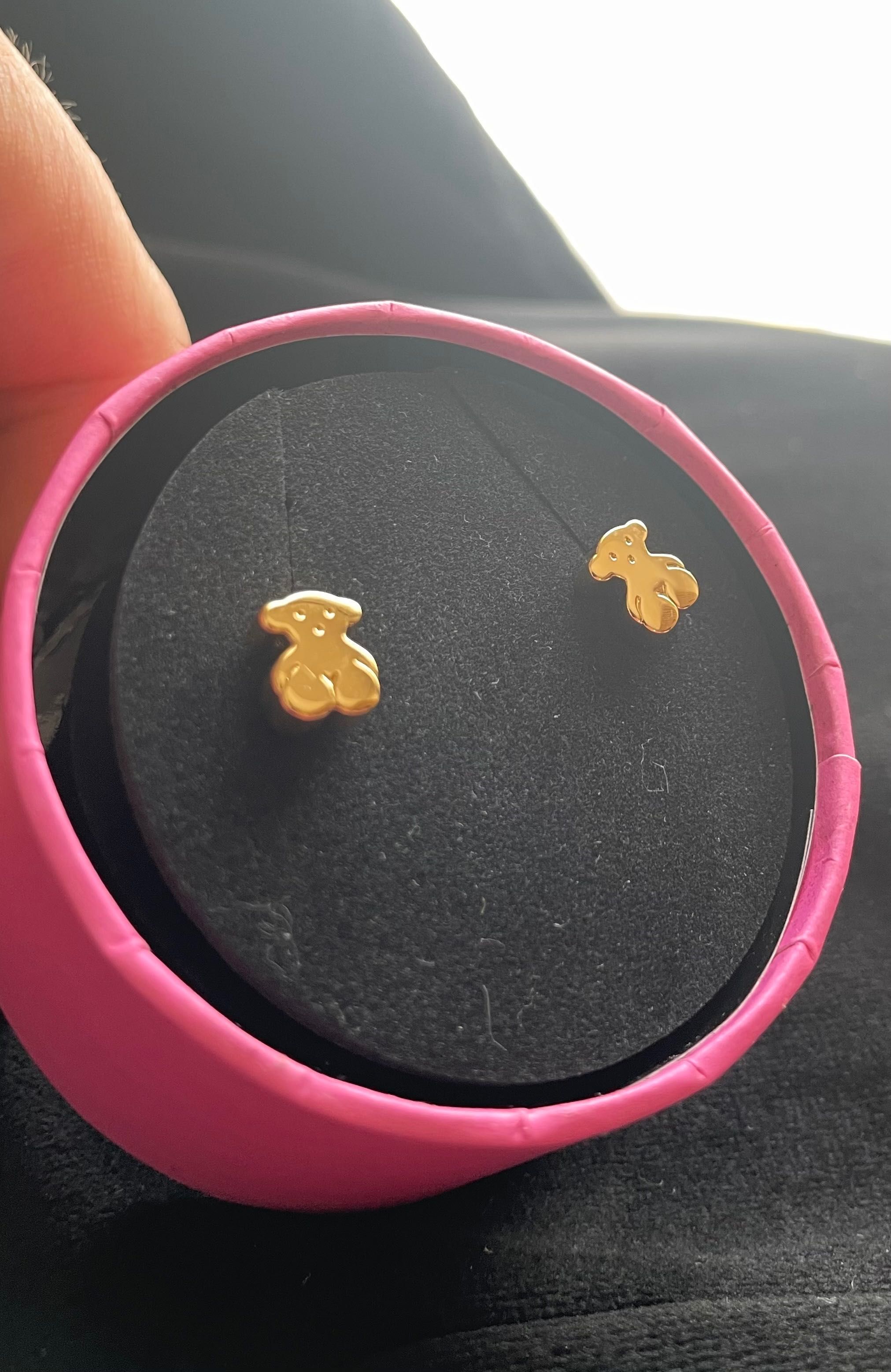 Tous kolczyki grube 18KT oryginał, masa 1,28g
