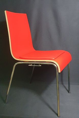 Krzesła konferencyjne - czerwone/solidna konstrukcja/sklejka/ekoskóra!