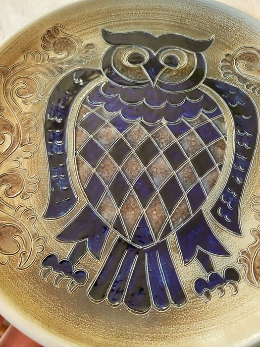 Дешево шикарна рідкісна антикварна майоліка тарілка емаль