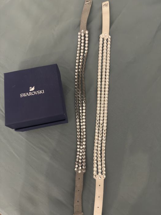 Браслет swarovski оригінал білий та сірий