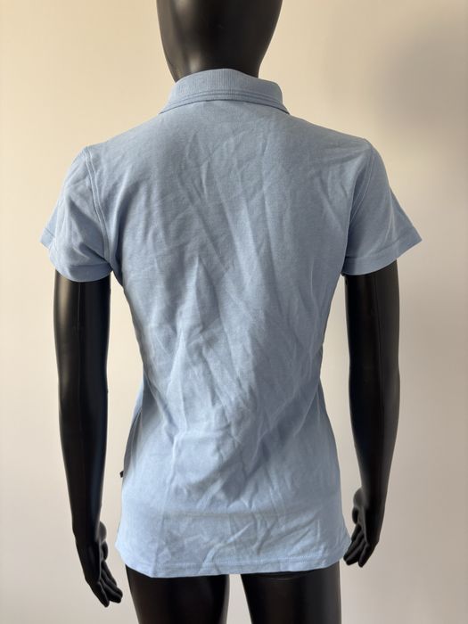 niebieska bluzka z krótkim rękawem tshirt polo z kołnierzykiem S foki