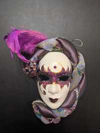 Фарфоровая маска EM&EM фиолетовая новая 16 см ручная работа
