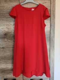 Czerwona sukienka z kieszeniami