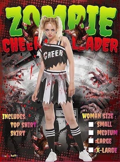 Kostium  uczennica Cheerleaderka zoombie przebranie na halloween XL