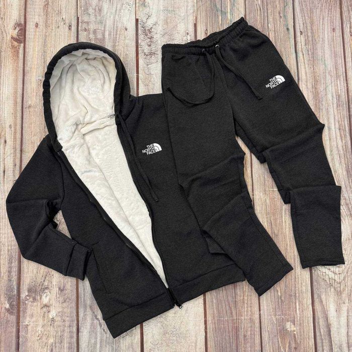 Спортивный костюм мужской на меху The North Face теплый зимний tnf