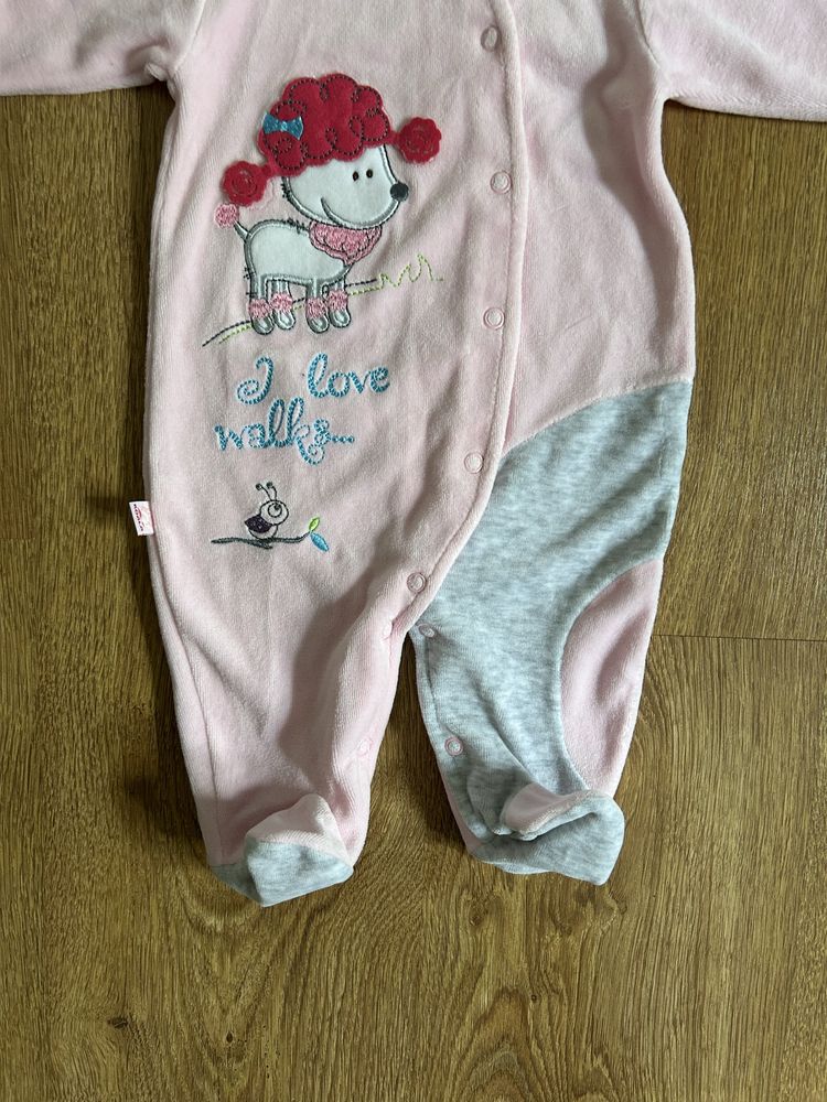 Pajacyk Dziewczęcy Różowy 62 cm
