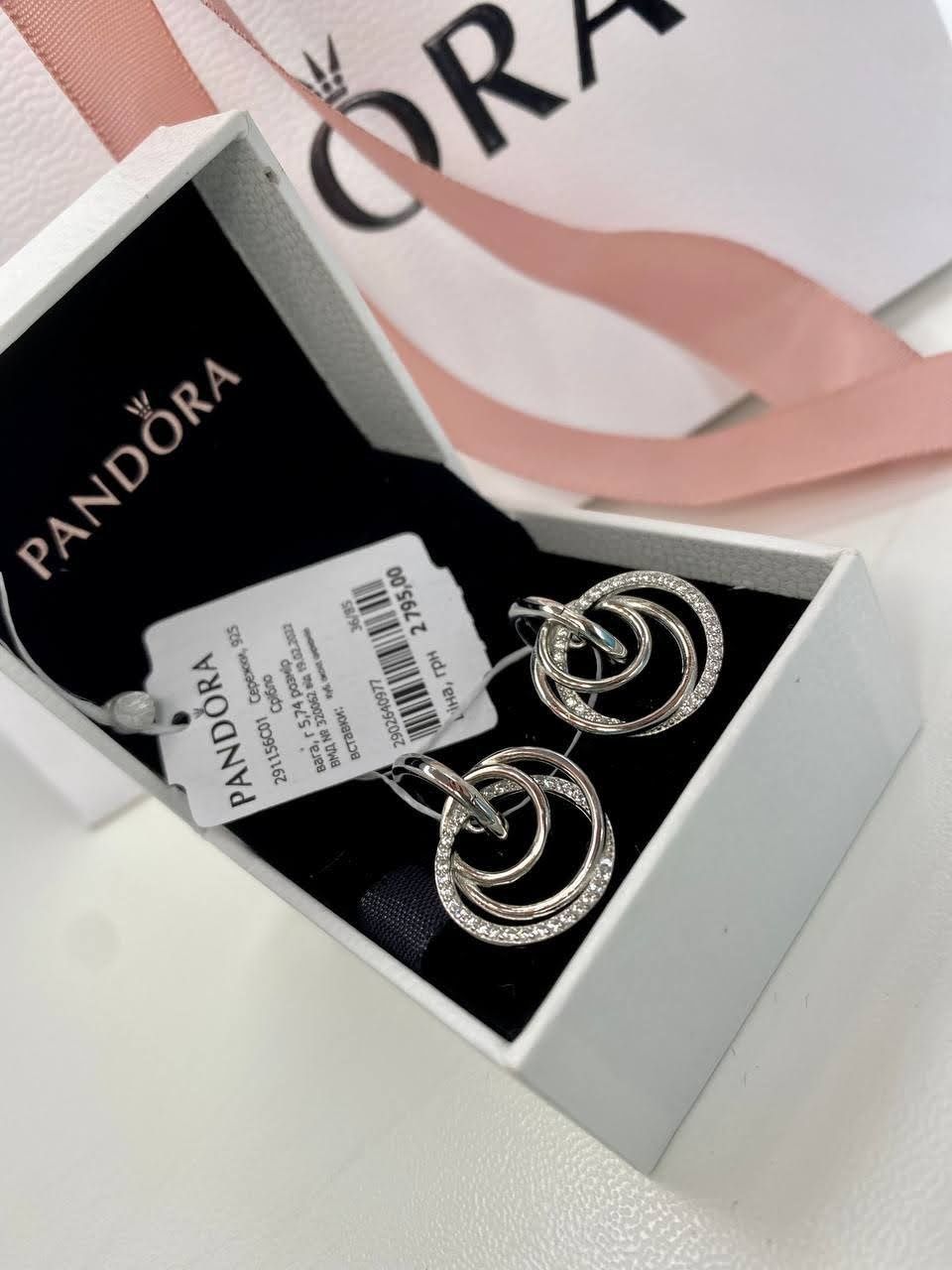 Сережки  Пандора "Сім'я завжди" Pandora