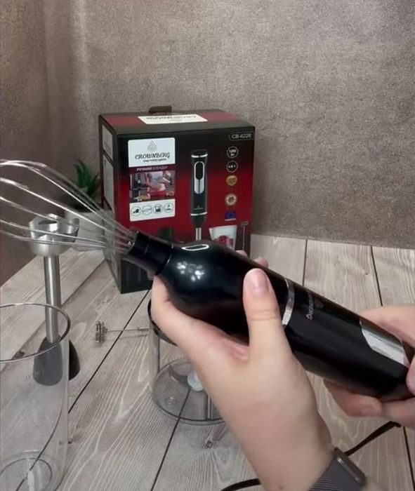 Потужний блендер 1200 Вт! Подрібнювач 5 в 1 Crownberg CB-6226, ручний