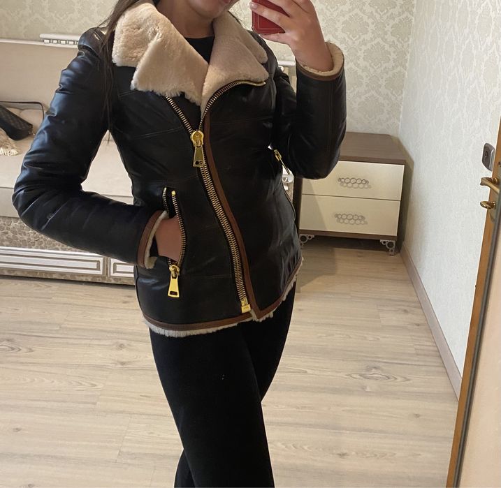 Дублянка із натуральної шкіри на овчині