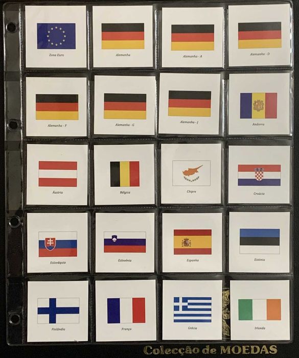 Conjunto Bandeiras Zona Euro - 50x50 mm - Versão 1