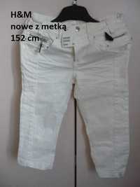 NOWE z metką jeansowe dziewczęce spodnie H&M rozmiar 152 cm