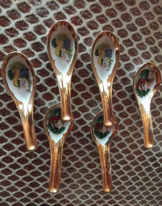 Conjunto 6 colheres loiça chinesa