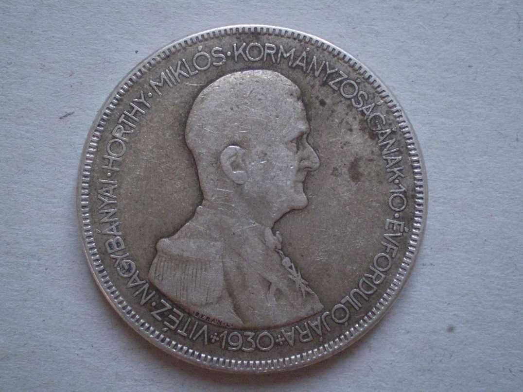 Срібна монета 5 пенго 1930 року Угорщина срібло 24,89 грами