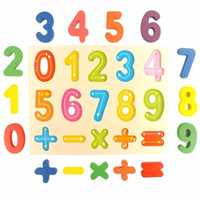 Układanka drewniana sorter klocki cyfry kolor 3+ zabawka dla dziecka