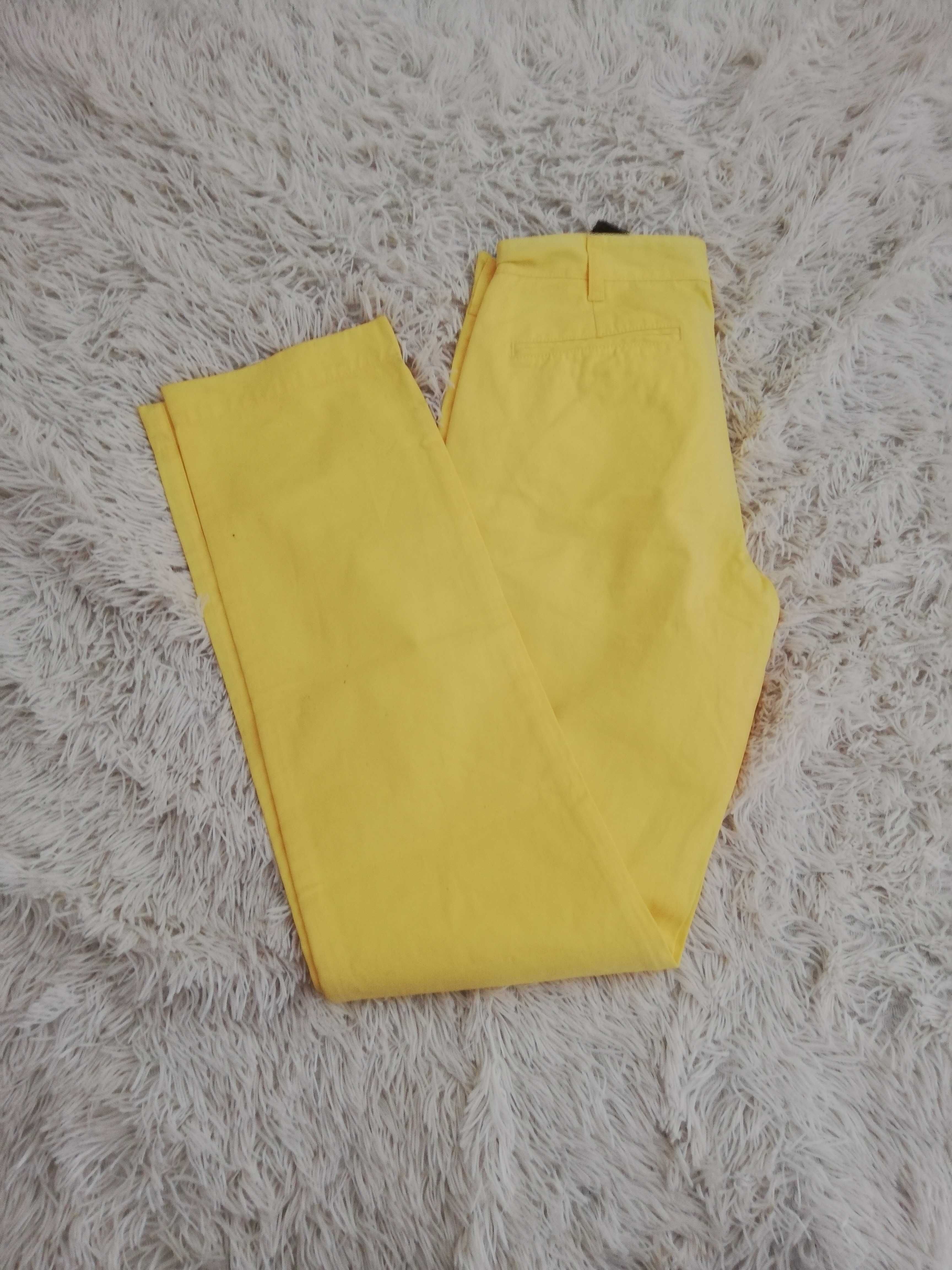żółte spodnie MORRIS 30/33 chinosy slim chino spodnie M 38