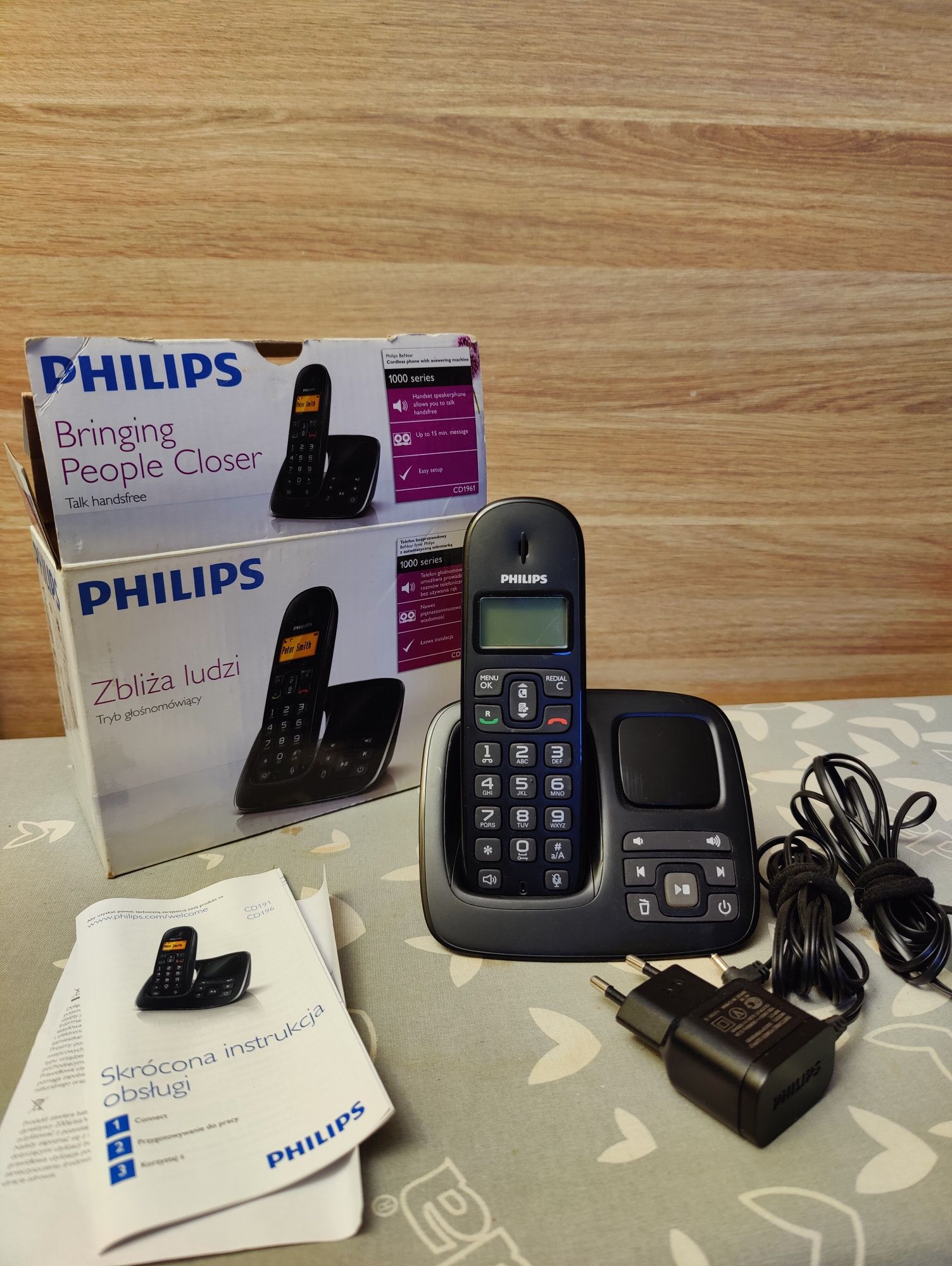 Philips CD1961B/DE telefon stacjonarny bezprzewodowy