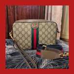 Сумка Gucci GG Supreme Monogram Web Ophidia Camera Shoulder Bag Ebony