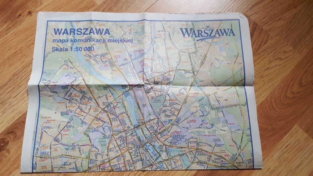Mapa Warszawy z 2004 roku