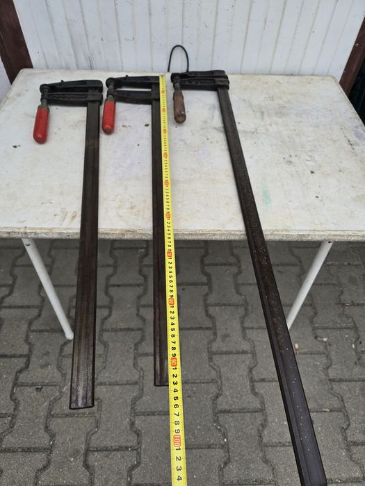 Trzy ściski stolarskie Bessey ok.100 cm.
