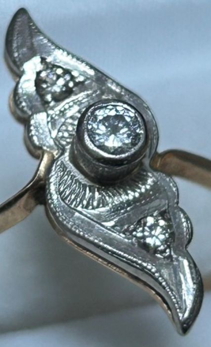 Кольцо 585 с бриллиантами діамантами 0,2ct 3,3г р.18,5-19-19,5