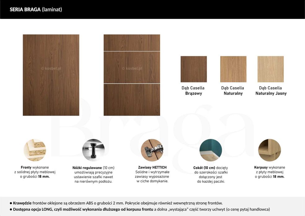 Kuchnia BRAGA meble, szafki kuchenne mat TRANSPORT wycena [SK]