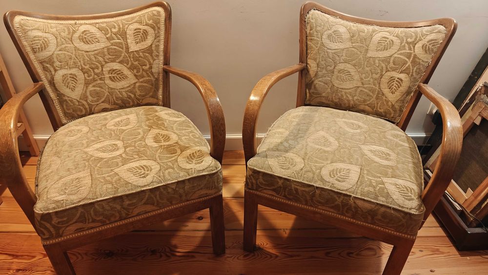 Fotele vintage / lata 50 / PRL - idealne do renowacji, piękna forma