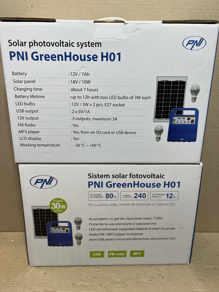 фотоелектрична сонячна система PNI GreeHouse H01 30W на сонячні панелі