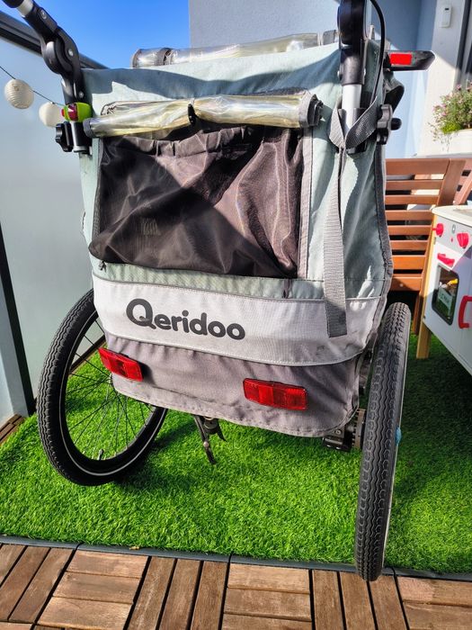 Przyczepka rowerowa Qeridoo Sportrex 1 Mint + 2 uchwyty do roweru