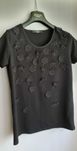 Max Mara Weekend - czarna bluzka (t-shirt) z efektownymi aplikacjami