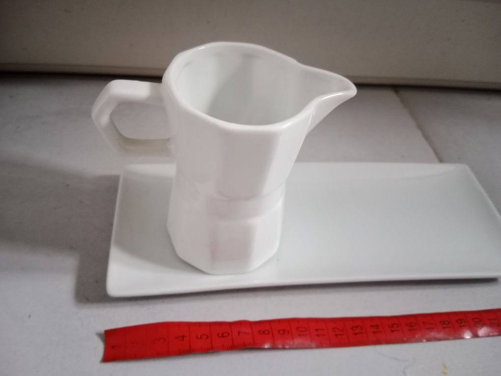 Zestaw ceramiczny mlecznik talerzyk cucini