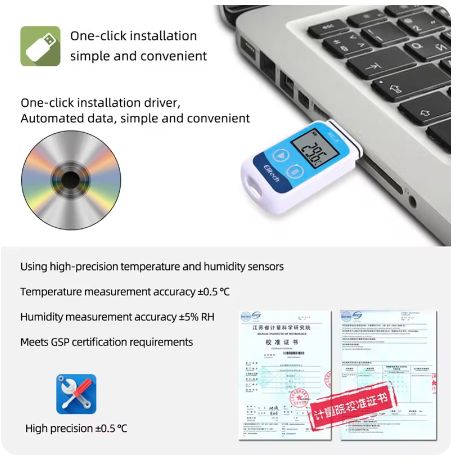 rc-5 precyzyjny cyfrowy rejestrator danych temperatury usb